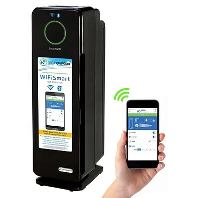 Promo ✨ Air Purifiers GermGuardian 22" Smart Elite 4-in-1 Air Purifier With True HEPA Filter, WiFi, Black (CDAP4500BCA) 💯 - Image 2