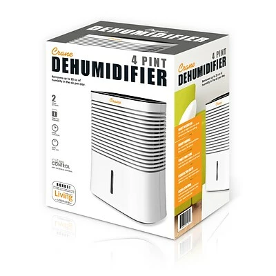 Flash Sale 🎉 Crane 1.27-Pint Portable Dehumidifier, 2-Speed, Covers Up To 300 Sq. Ft., White (EE-1000) ❤️ - Image 4